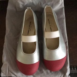 Comme des garçons Mary Jane silver/red sneakers